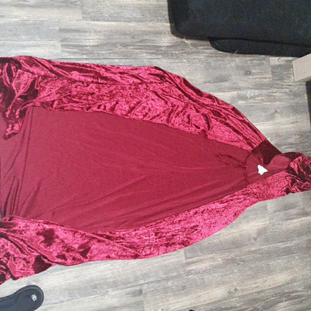 a red suede cape